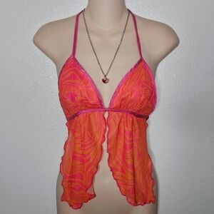 Adika Swirl Mesh Halter Top Festival